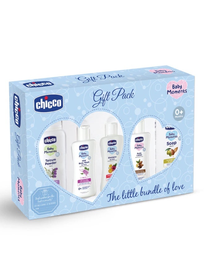 Chicco Baby Moments Essential Set, Gift Set for Babies, 0M+ Blue - Image 1